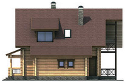 Проект каркасного дома с гаражом и мансардой 1-88 - фасад фото 4