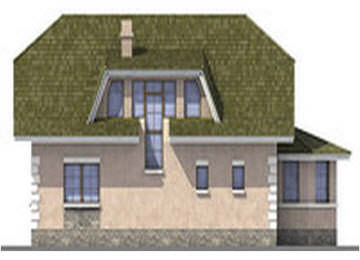 Современный типовой проект дома из арболита на 144 кв. м - фасад фото 2