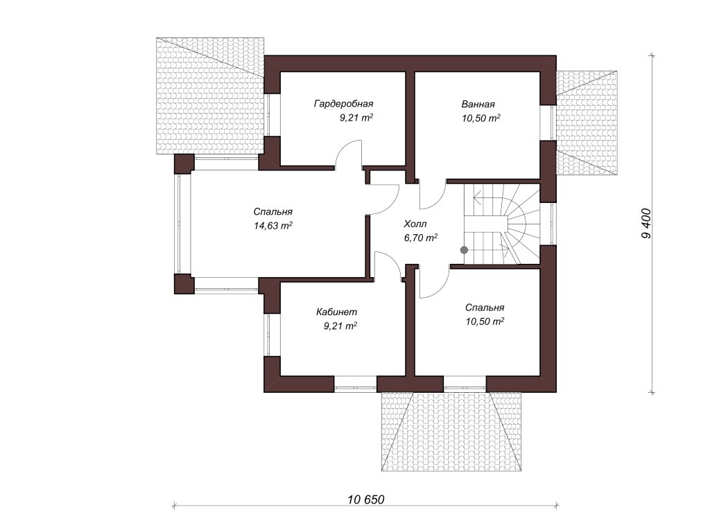 Проект двухэтажного дома из газоблока 10 на 9 площадью 152 м2 - планировка фото 2